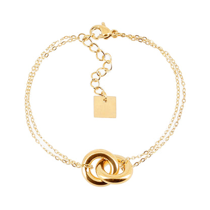 ZAG Bijoux Armband Zweireihig Ringelemente Edelstahl Vergoldet