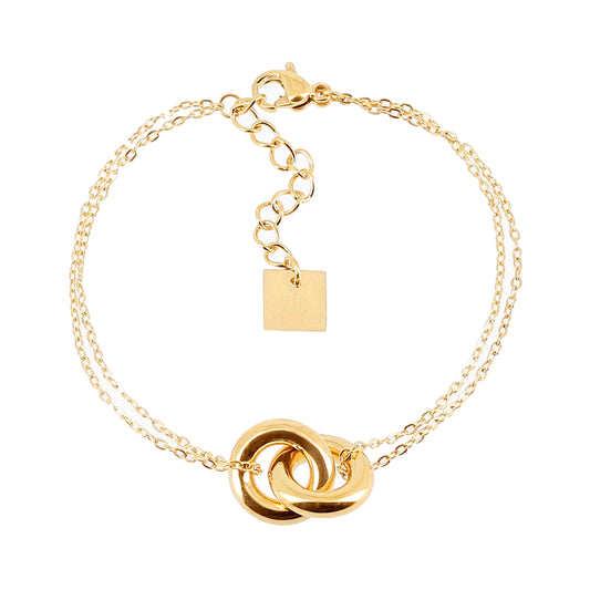 ZAG Bijoux Armband Zweireihig Ringelemente Edelstahl Vergoldet