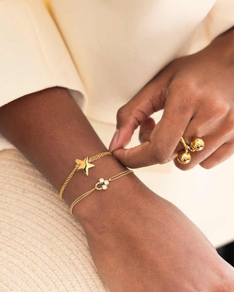 ZAG Bijoux Armband Zweireihig Stern Edelstahl Gold Plattiert Model