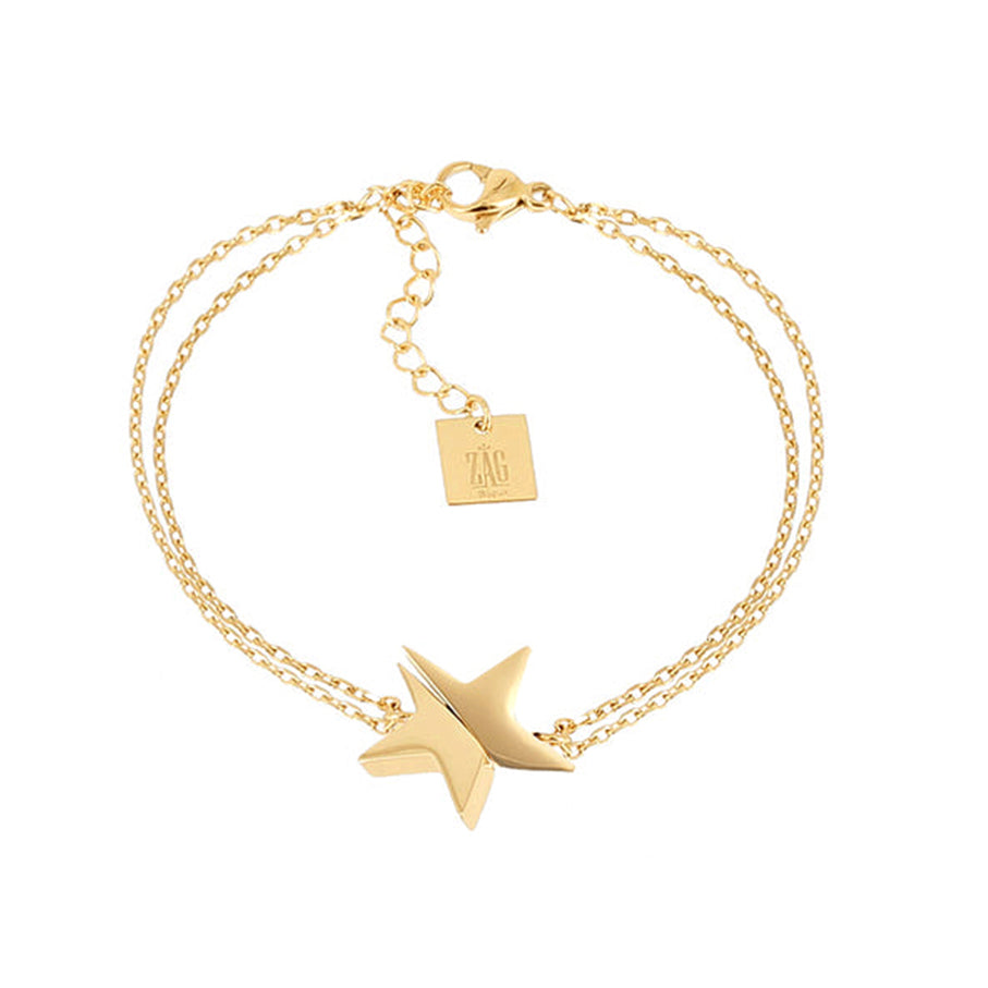 ZAG Bijoux Armband Zweireihig Stern Edelstahl Gold Plattiert