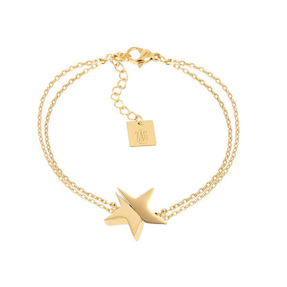 ZAG Bijoux Armband Zweireihig Stern Edelstahl Gold Plattiert