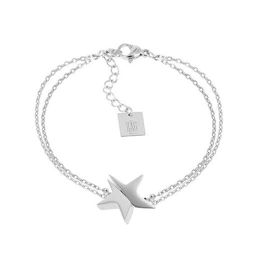 ZAG Bijoux Armband Zweireihig Stern Edelstahl Silber