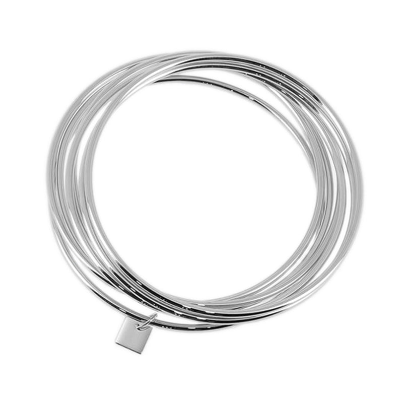 ZAG Bijoux Stacking Armreif Set Mehrreihig Edelstahl Silber