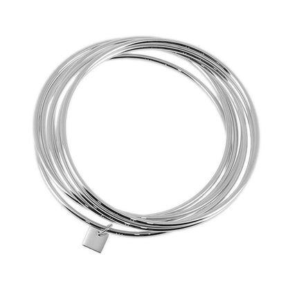 ZAG Bijoux Stacking Armreif Set Mehrreihig Edelstahl Silber