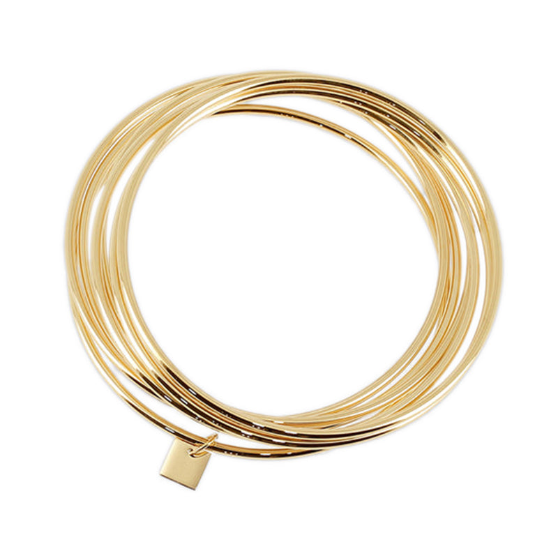 ZAG Bijoux Stacking Armreif Set Mehrreihig Edelstahl Gold Plattiert
