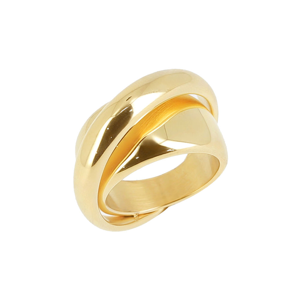 ZAG Bijoux Bandring Breit Edelstahl Vergoldet
