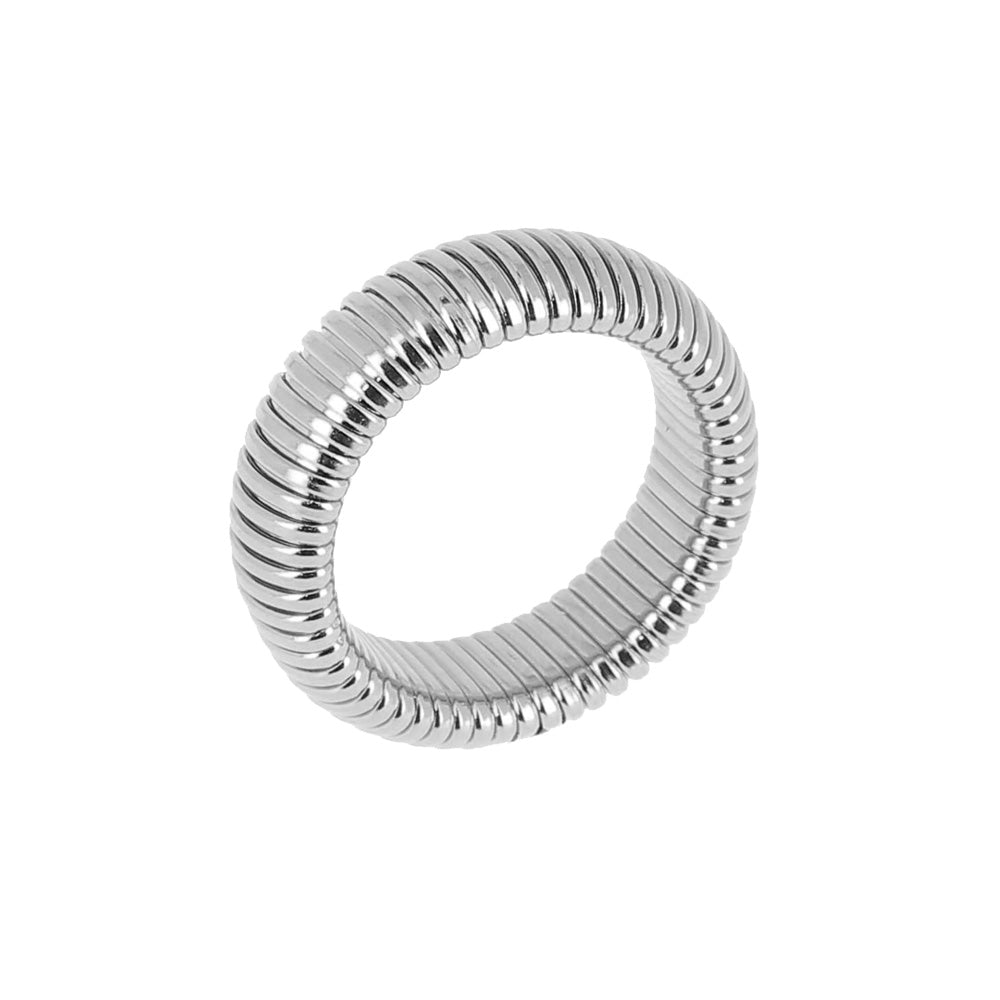 ZAG Bijoux Bandring Edelstahl Silber Stacking-Look