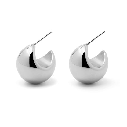 ZAG Bijoux Breite Creolen Kugelform Leicht Edelstahl Silber