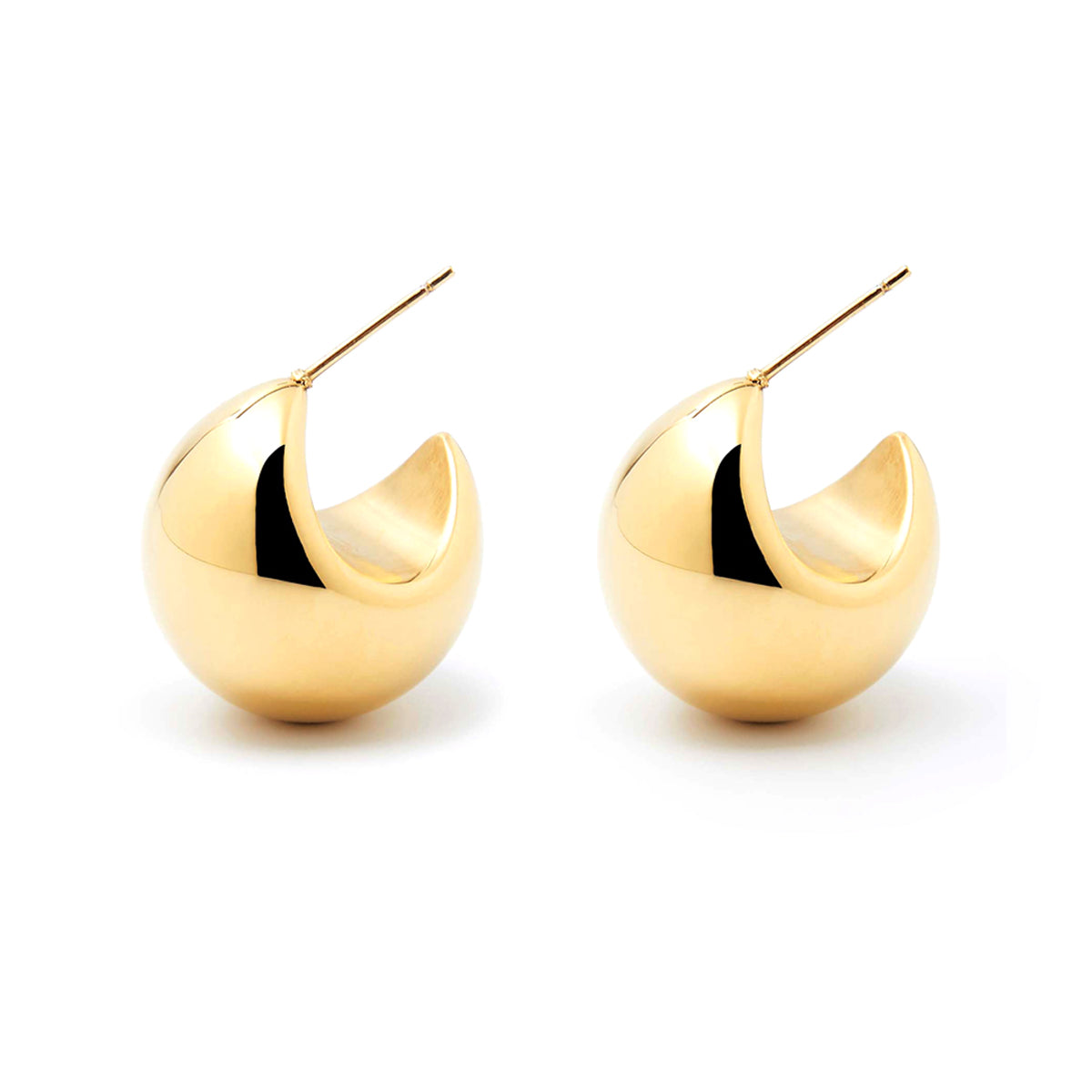 ZAG Bijoux Breite Creolen Kugelform Leicht Gold Plattiert Edelstahl