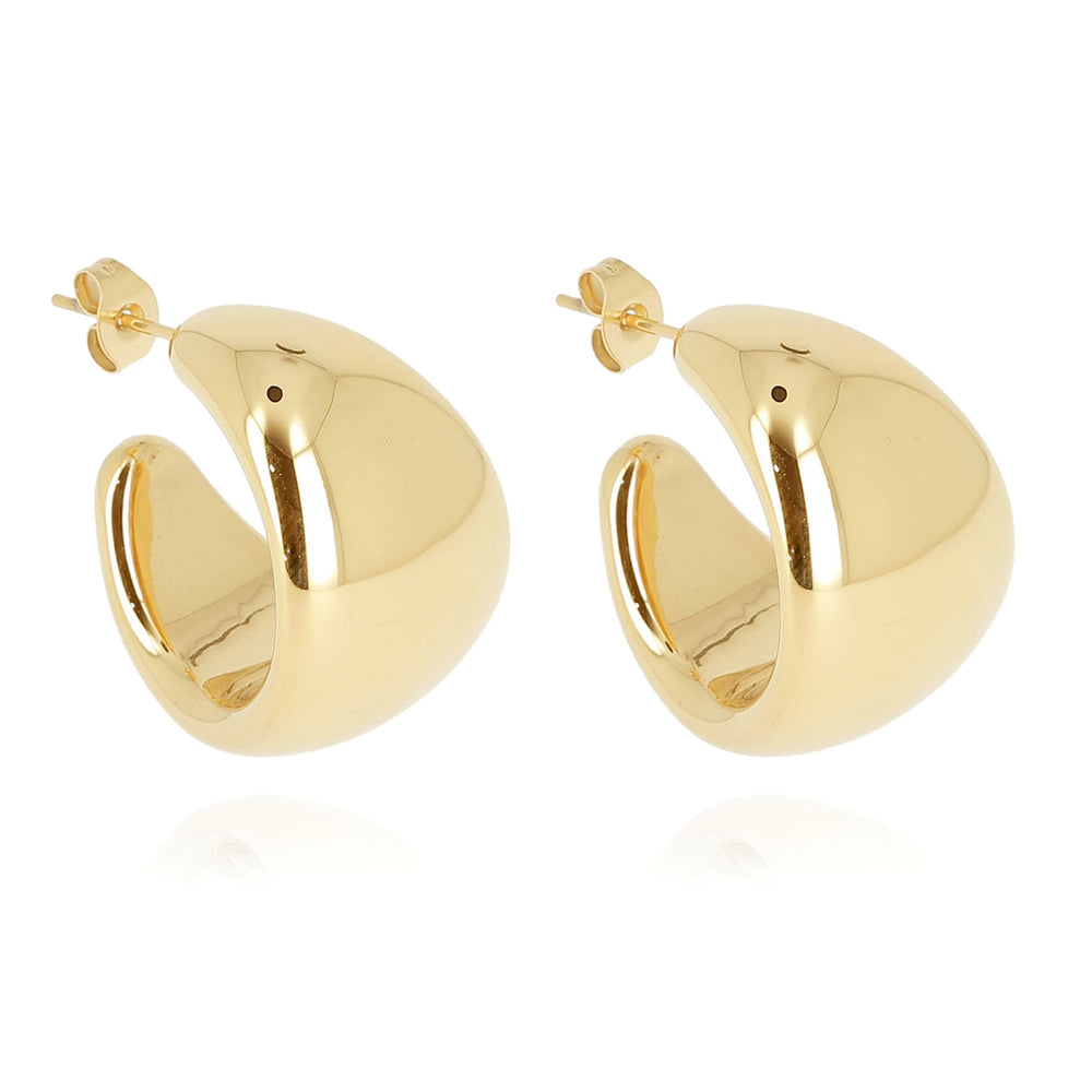 ZAG Bijoux Creolen Breit Leicht Edelstahl Gold Plattiert