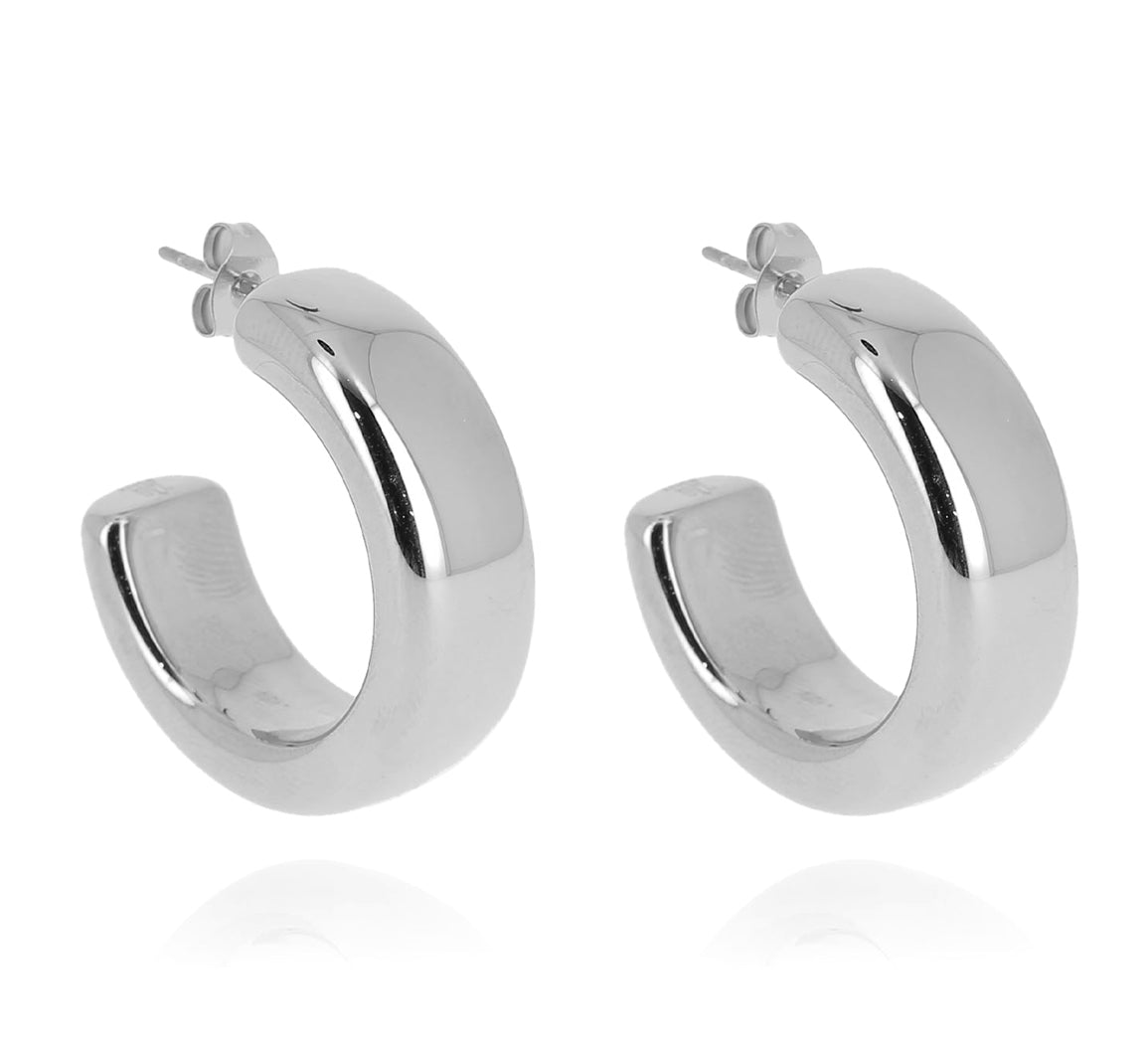 ZAG Bijoux Creolen Breit Leicht 30 mm Edelstahl Silber