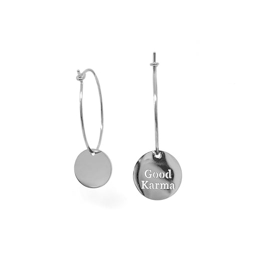 ZAG Bijoux Creolen Filigran Good Karma Einhänger Edelstahl Silber