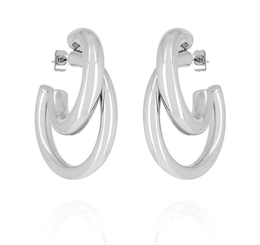 ZAG Bijoux Creolen Kaylee Edelstahl Silber Doppel-Optik
