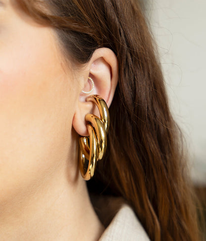 ZAG Bijoux Creolen Kaylee Doppel-Optik Edelstahl Gold Plattiert