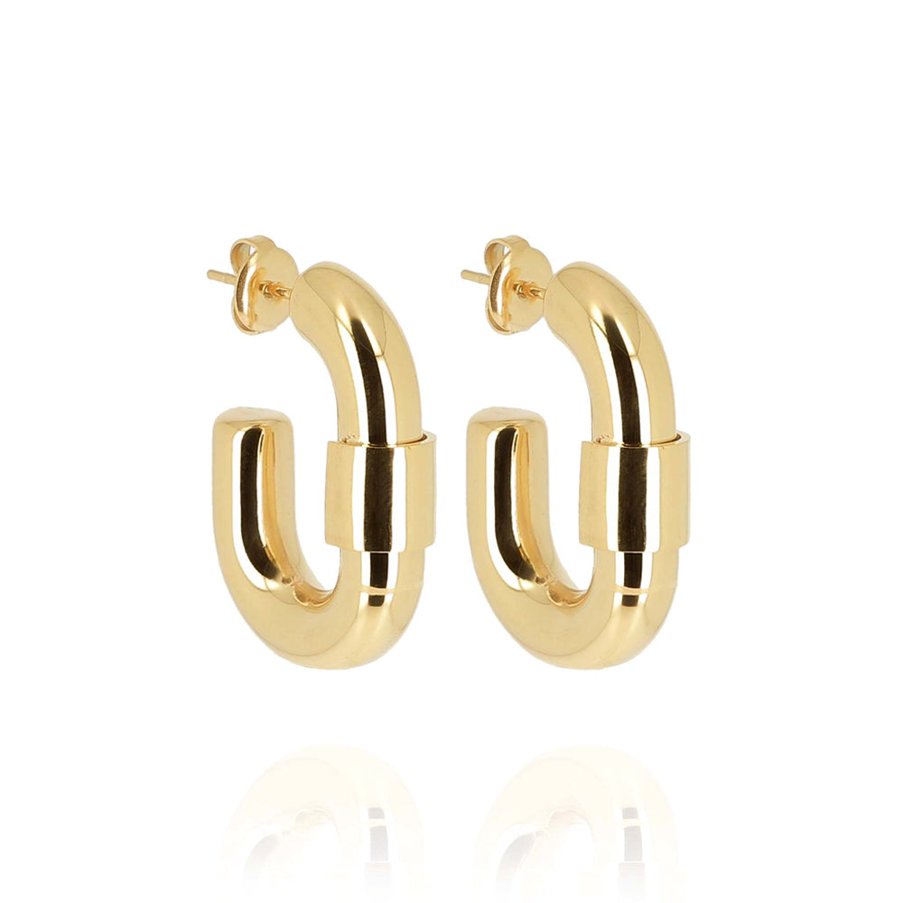 ZAG Bijoux Creolen Lacia Oval Edelstahl Gold Plattiert 30 mm