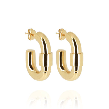 ZAG Bijoux Creolen Lacia Oval Edelstahl Gold Plattiert 30 mm