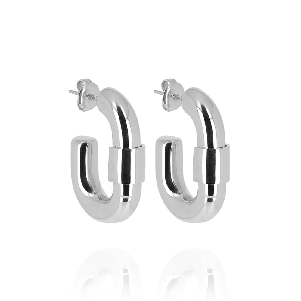 ZAG Bijoux Creolen Lacia Oval Edelstahl Silber 30 mm