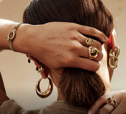 ZAG Bijoux Creolen Oval Edelstahl Gold Plattiert Model 