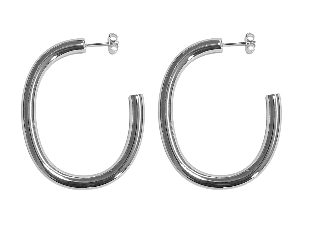 ZAG Bijoux Creolen Oval Edelstahl Silber 5 cm