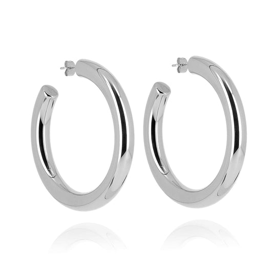 Zag Bijoux Creolen Rund Leicht 6 cm Groß 8 mm Breit Edelstahl Silber