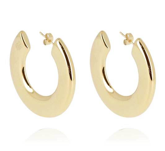 ZAG Bijoux Creolen Statement Flach Leicht 45 mm Edelstahl Gold Plattiert