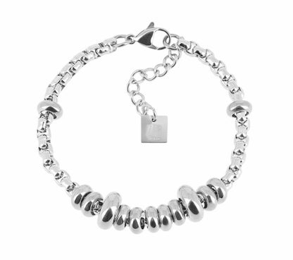 ZAG Bijoux Armband Yuki Edelstahl Silber Plattiert Bewegliche Elemente Längenverstellbar
