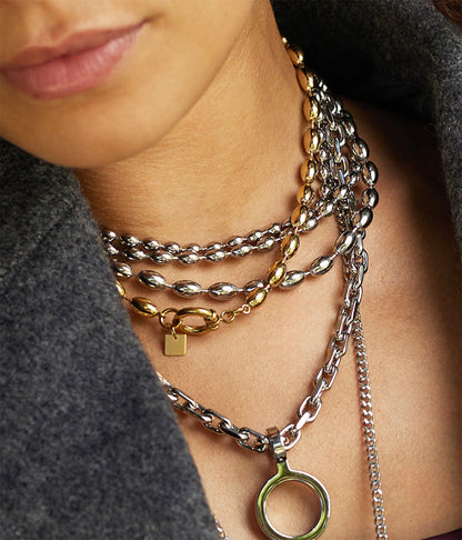 ZAG Bijoux Erbskette Oval Cadence Gold Silber Plattiert Edelstahl