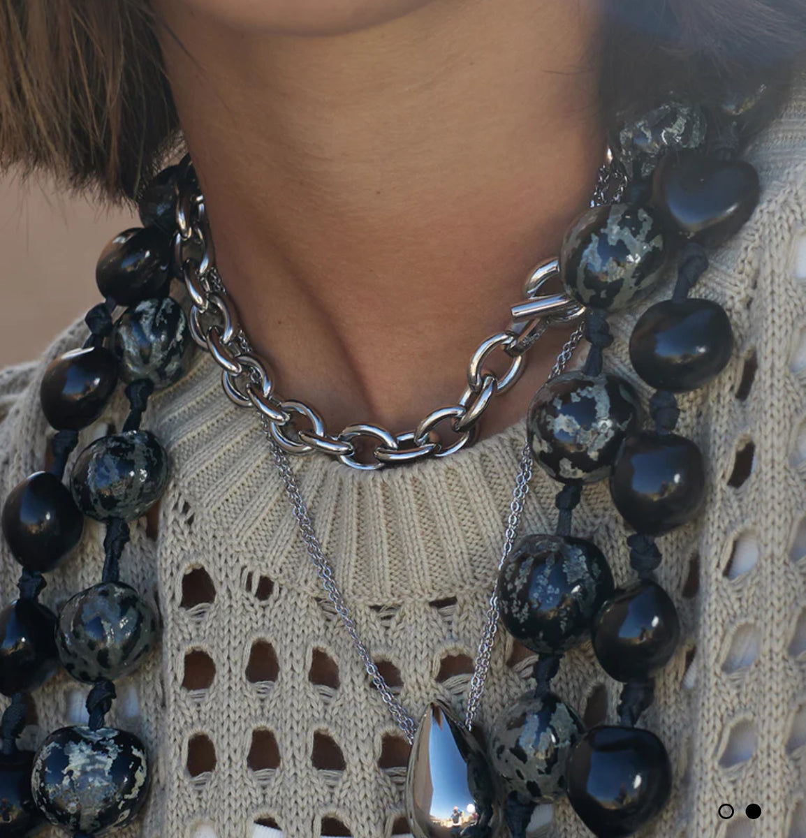 ZAG Bijoux Erbskette Kurz Statement Collier Edelstahl Silber