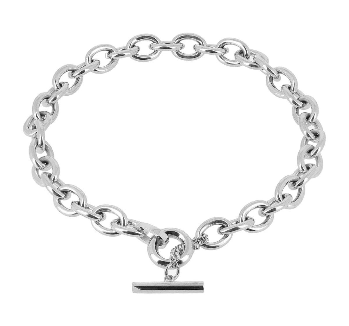 ZAG Bijoux Erbskette Statement Collier Kurz Ecume Edelstahl Silber
