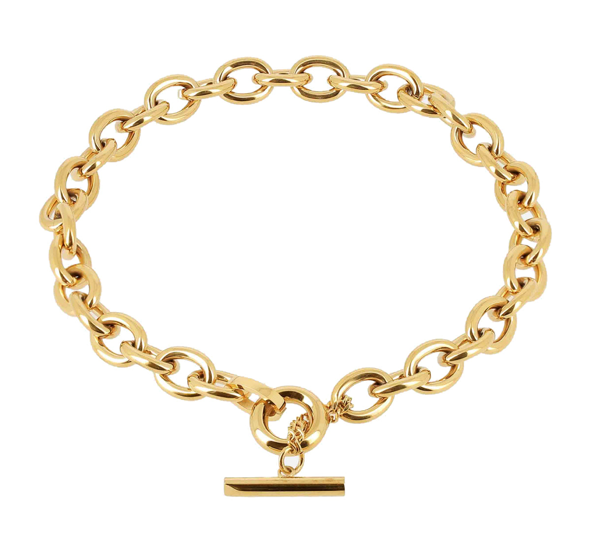 ZAG Bijoux Erbskette Statement Collier Kurz Ecume Edelstahl Gold Plattiert