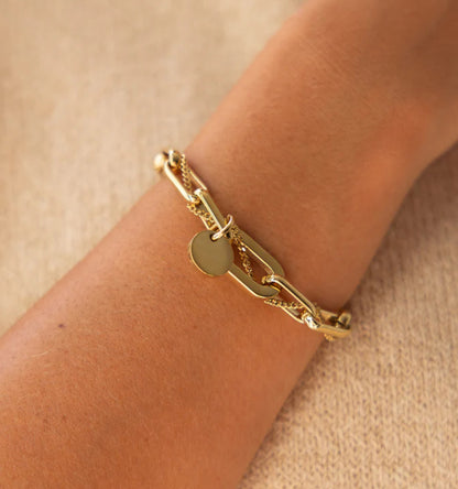 ZAG Bijoux Gliederarmband Hydor Anhänger Rund Edelstahl Gold Plattiert Model