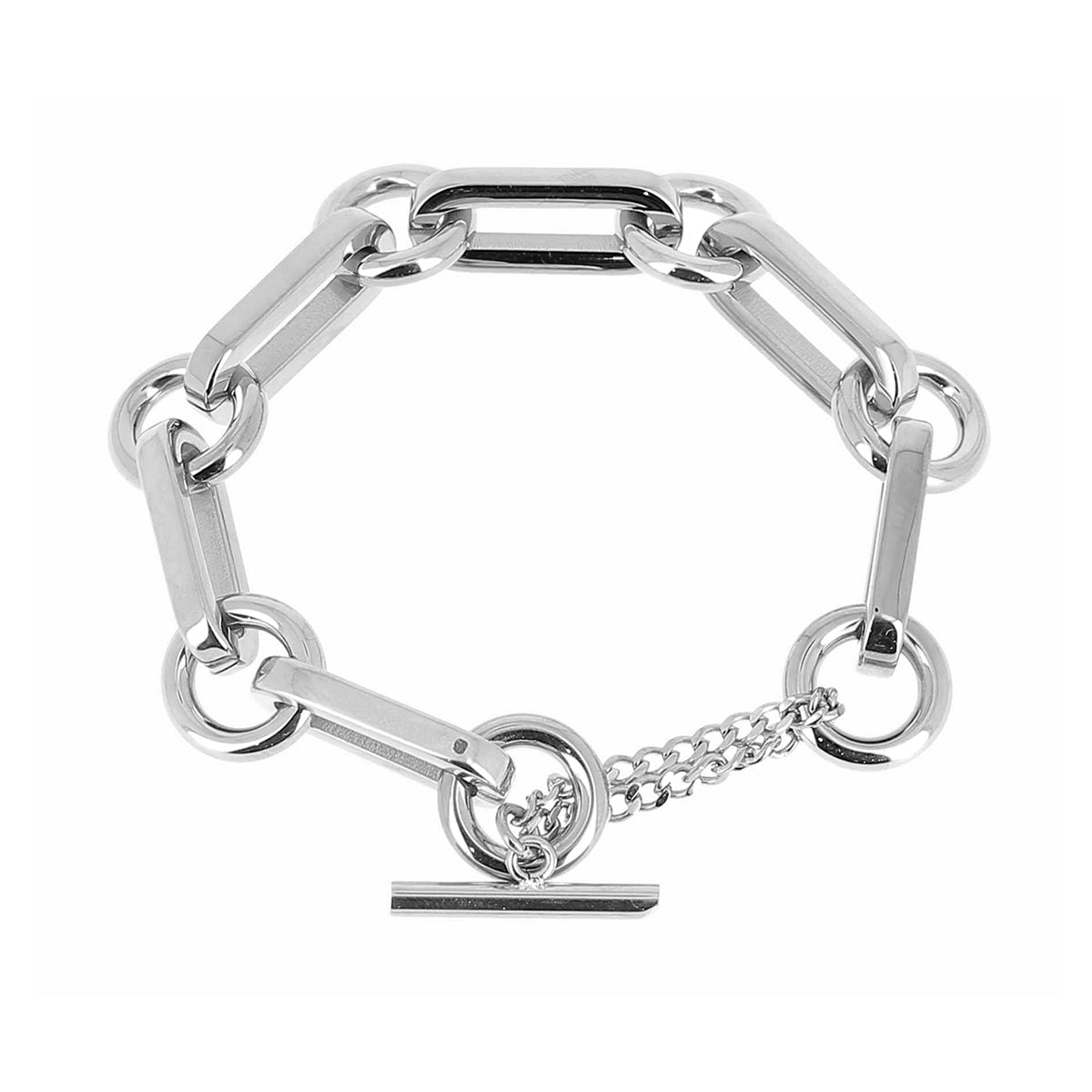 ZAG Bijoux Gliederarmband Edelstahl Silber T-Bar Verschluss