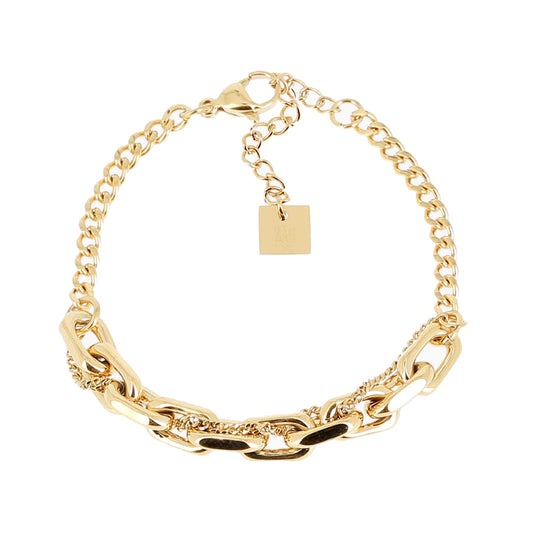 ZAG Bijoux Gliederarmband Panzermuster Danae Edelstahl Gold Plattiert
