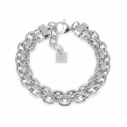 ZAG Bijoux Gliederarmband Zweireihig Edelstahl Silber
