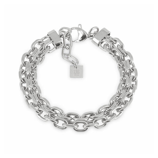 ZAG Bijoux Gliederarmband Zweireihig Edelstahl Silber