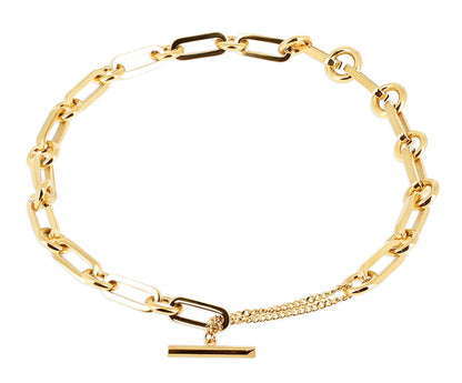 ZAG Bijoux Gliederkette Statement Collier Cyrano Edelstahl Gold Plattiert 48 cm Lang