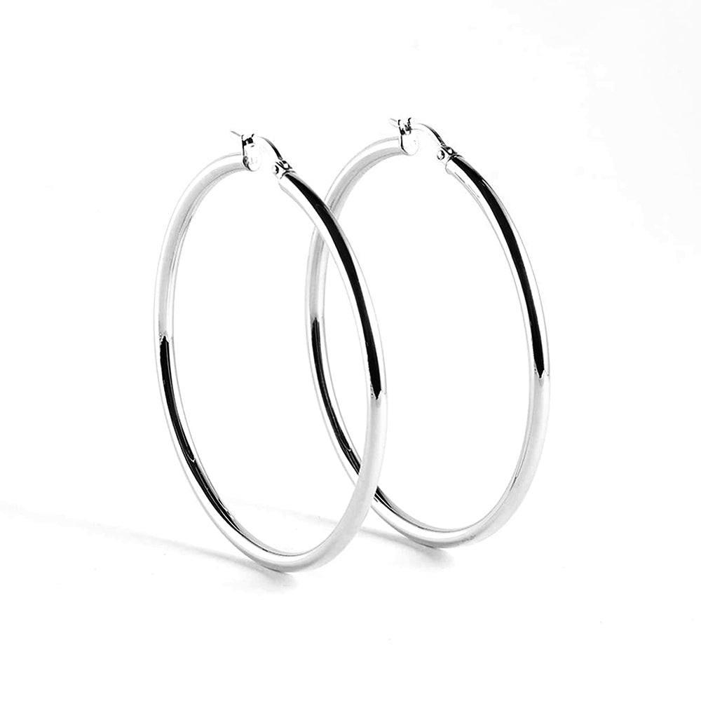 ZAG Bijoux Große Creolen Edelstahl Silber 60 mm