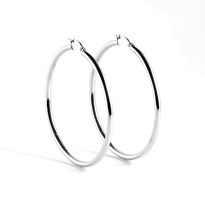 ZAG Bijoux Große Creolen Edelstahl Silber 60 mm