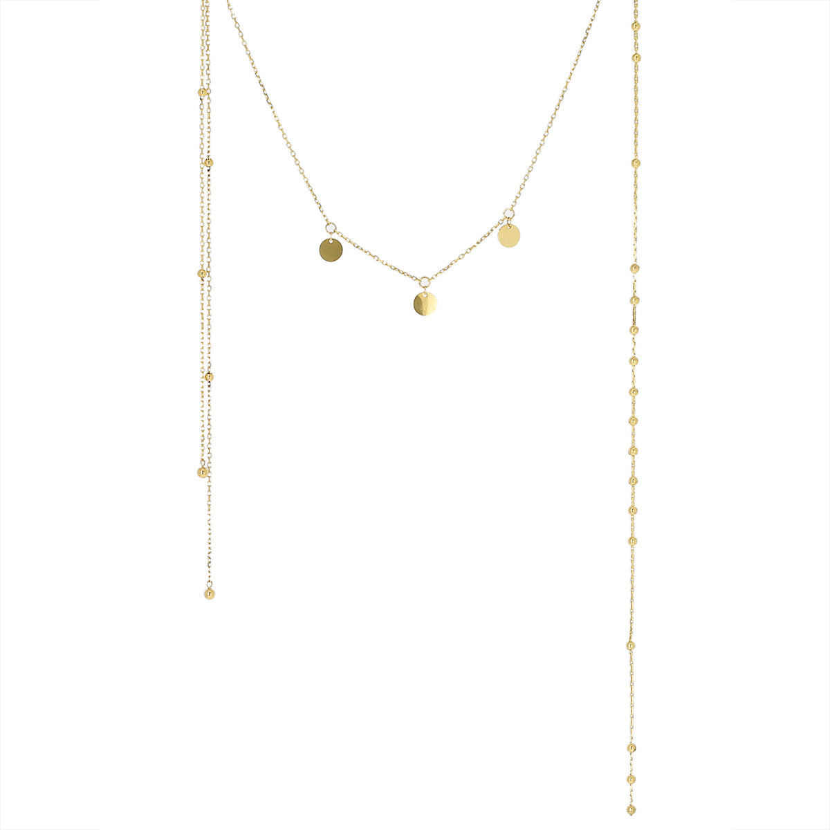 ZAG Bijoux Kette Rückenkette Plättchen Dots Edelstahl Gold Plattiert