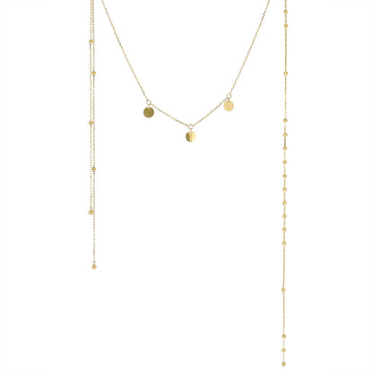 ZAG Bijoux Kette Rückenkette Plättchen Dots Edelstahl Gold Plattiert