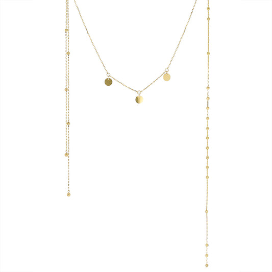 ZAG Bijoux Kette Rückenkette Plättchen Dots Edelstahl Gold Plattiert