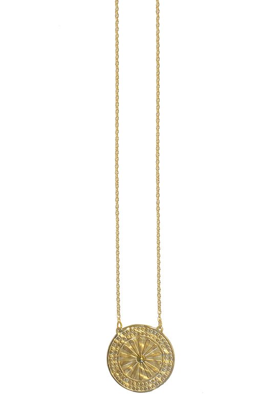 ZAG Bijoux Kette Amulett Gehämmert Gold Plattiert Edelstahl
