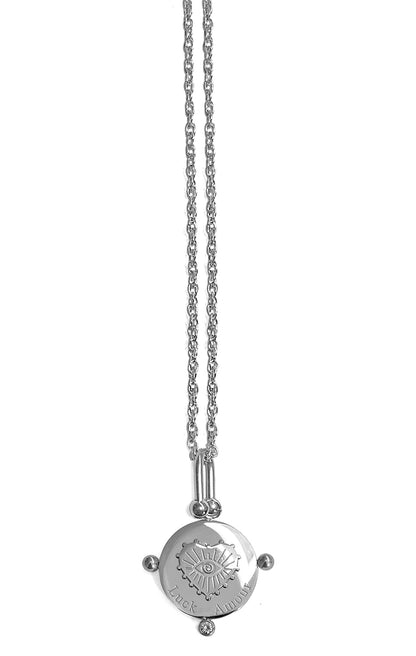 ZAG Bijoux Feine Zopfkette Anhänger Herz-Motiv Luck Amor Pavé Zirkonia 50 cm Lang Edelstahl Silber