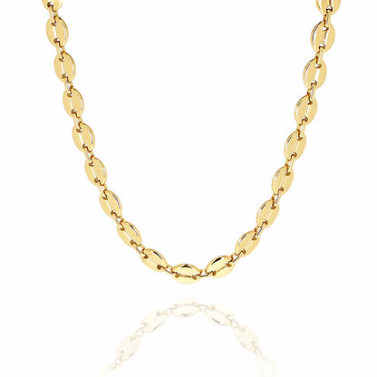 ZAG Bijoux Kette Kaffeebohnen-Glieder Edelstahl Vergoldet