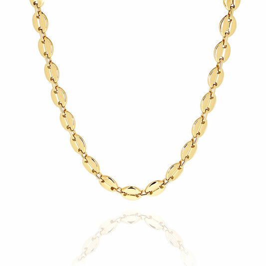 ZAG Bijoux Kette Kaffeebohnen-Glieder Edelstahl Vergoldet
