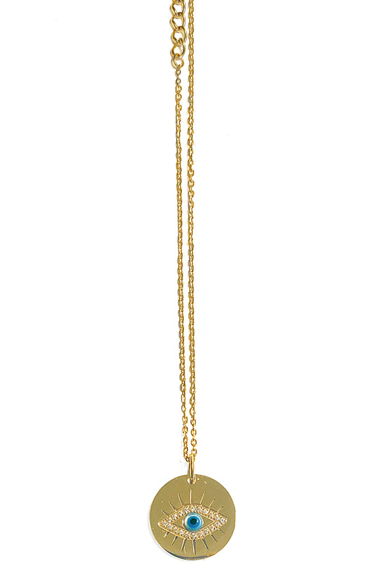 ZAG Bijoux Kette Nazar Eye Rund Zirkonia Pavé Edeltahl Gold Plattiert Layering-Look