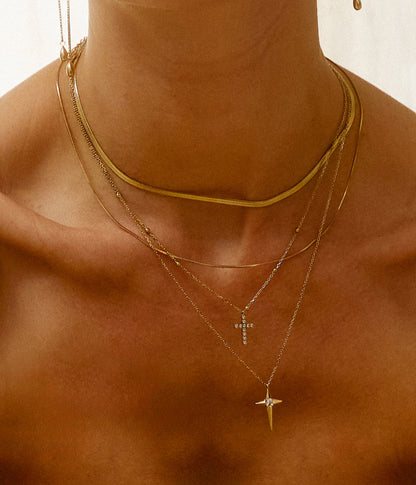 ZAG Bijoux Kette Kreuz Zirkonia Vergoldet Edelstahl Layering-Look Model