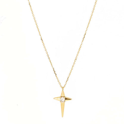 ZAG Bijoux Kette Kreuz Zirkonia Vergoldet Edelstahl Layering-Look