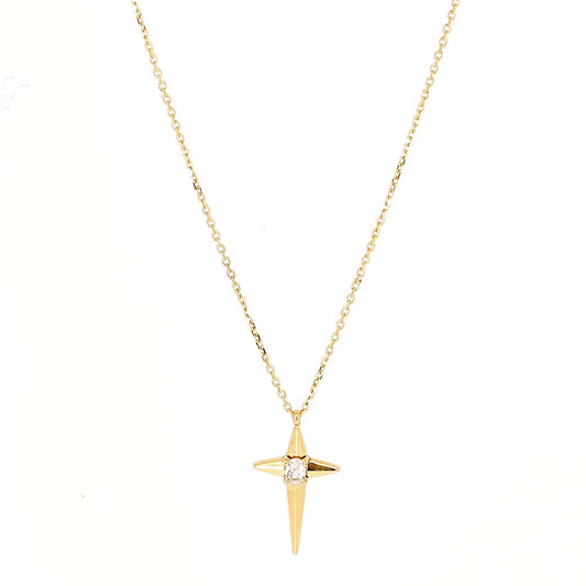 ZAG Bijoux Kette Kreuz Zirkonia Vergoldet Edelstahl Layering-Look