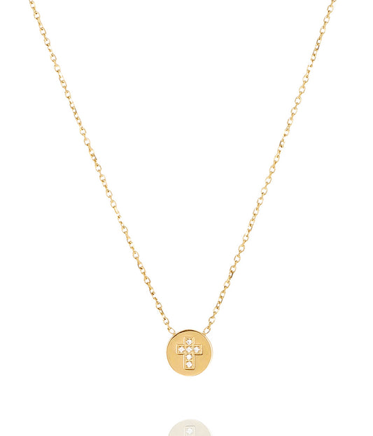 ZAG Bijoux Kette Trezza Cross Kreuzanhänger Edelstahl Vergoldet